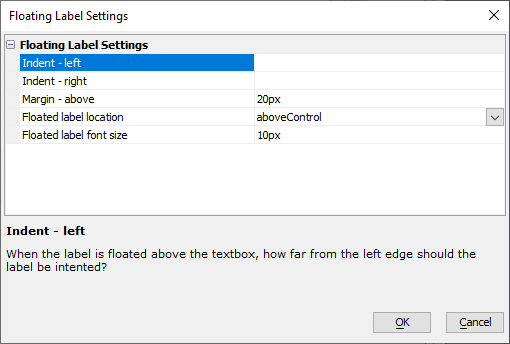 Floating Label Settings